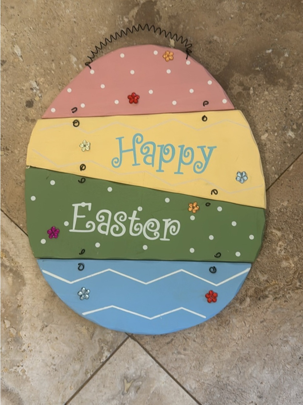 Happy Easter Pastel Egg Wall Decor - Pink, Yellow, Green, Blue